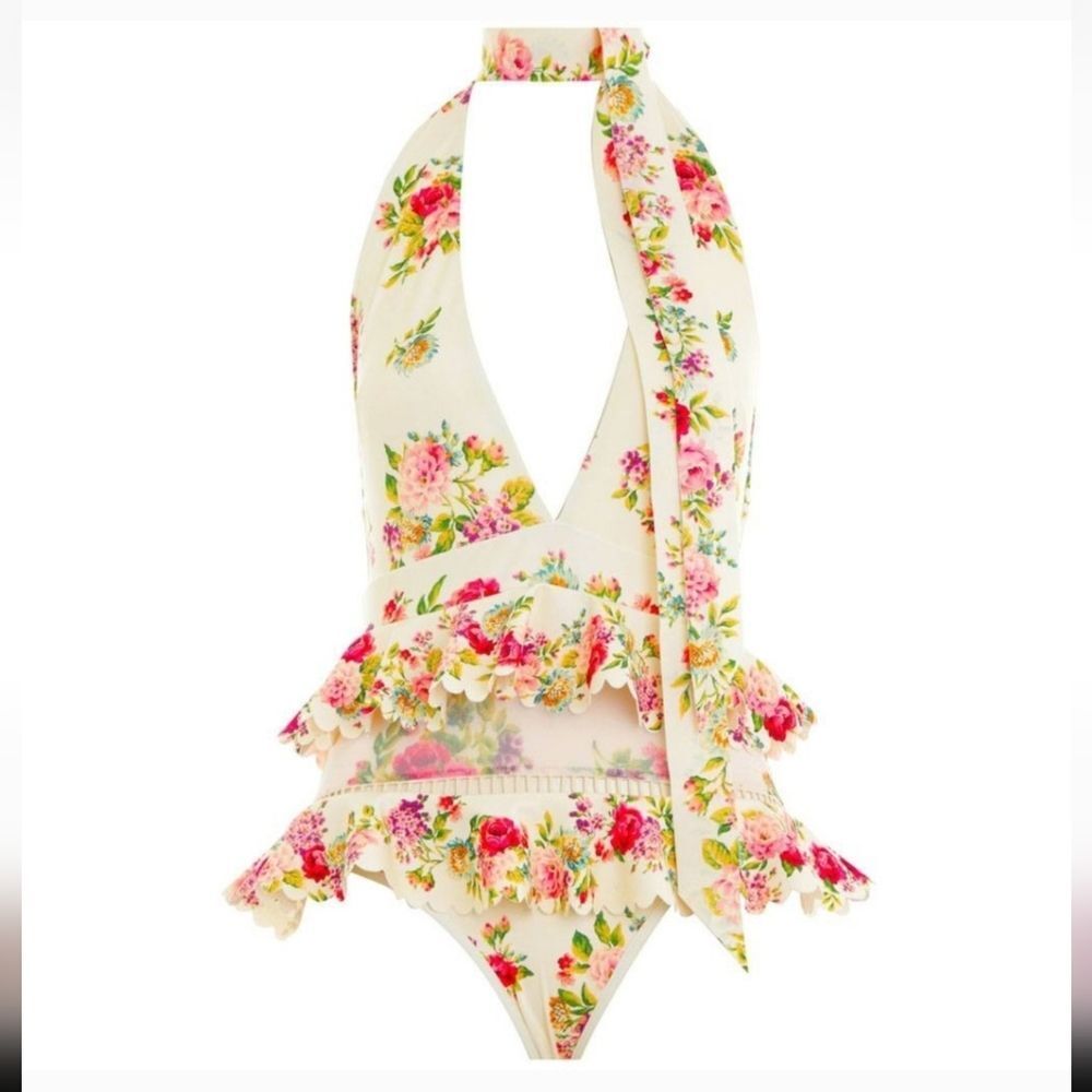 Zimmermann Ruffle Trim Floral Swimwear Womans Size 4-6 - Picture 2 of 8